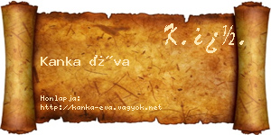 Kanka Éva névjegykártya